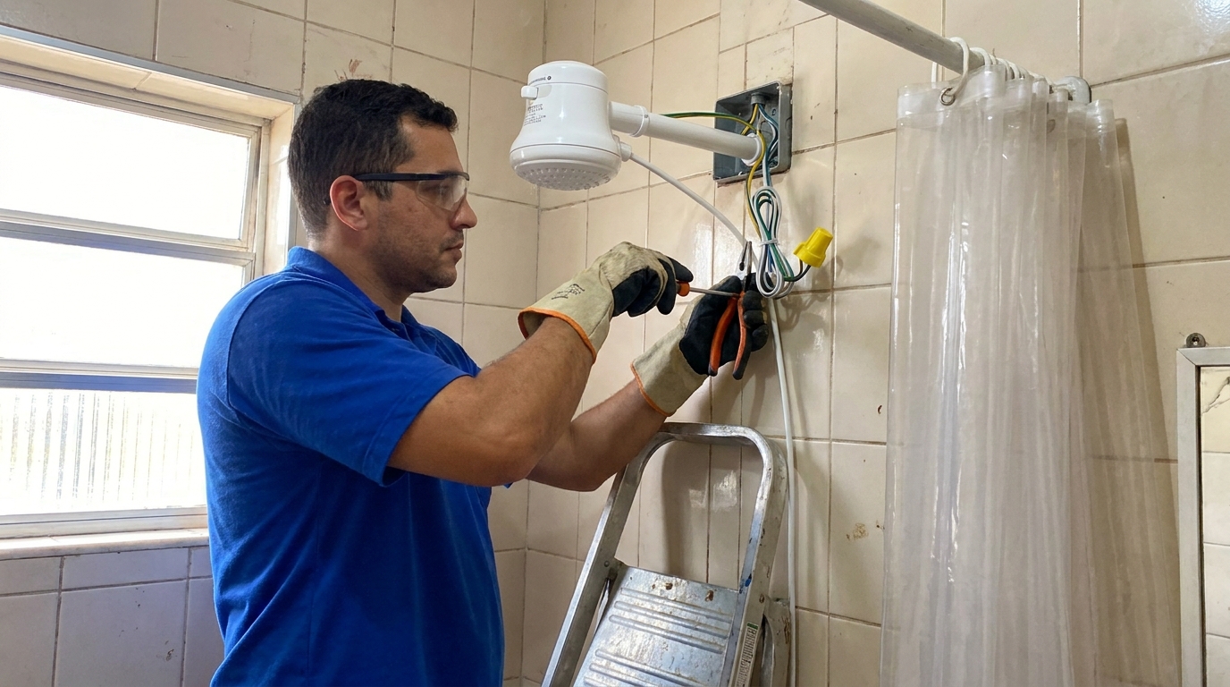 Instalacao de chuveiro eletrico residencial em Duque de Caxias‑RJ