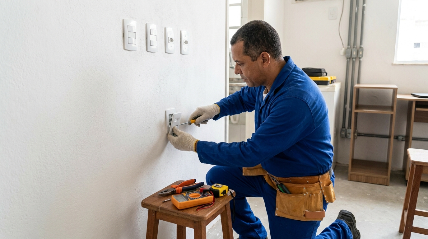 Instalacao de tomada e interruptor profissional em Duque de Caxias‑RJ