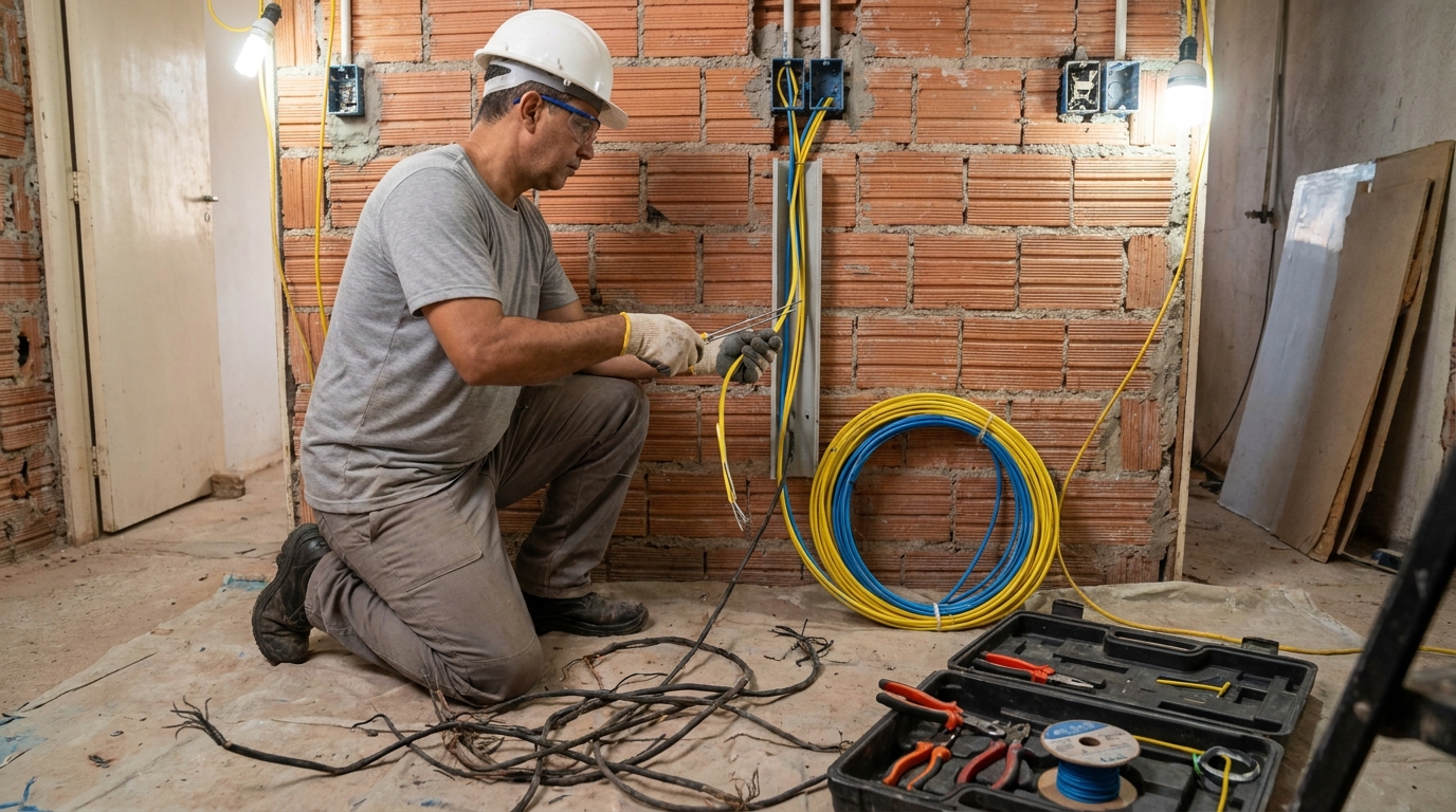 Troca de fiacao eletrica residencial em Duque de Caxias‑RJ